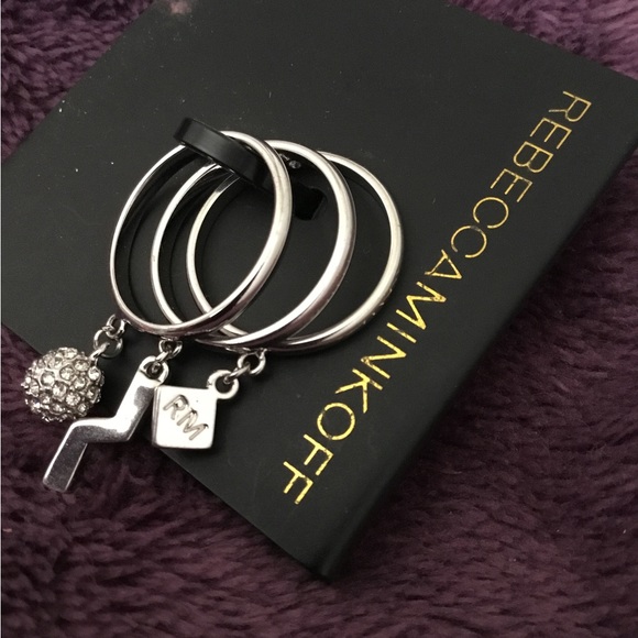 NWT Vintage Rebecca Minkoff Silver Stack Rings - Size 7 - Picture 4 of 6